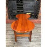 Mid Century Solid Teak Wood Guitar Coffee Table Circa 1960