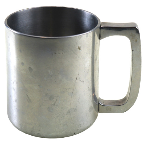 A large vintage Modernist solid aluminium & silver plated Beer Tankard C. 20thC