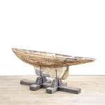 Decorative Wooden Pond Yacht Hull on Stand