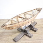 Decorative Wooden Pond Yacht Hull on Stand