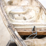 Decorative Wooden Pond Yacht Hull on Stand