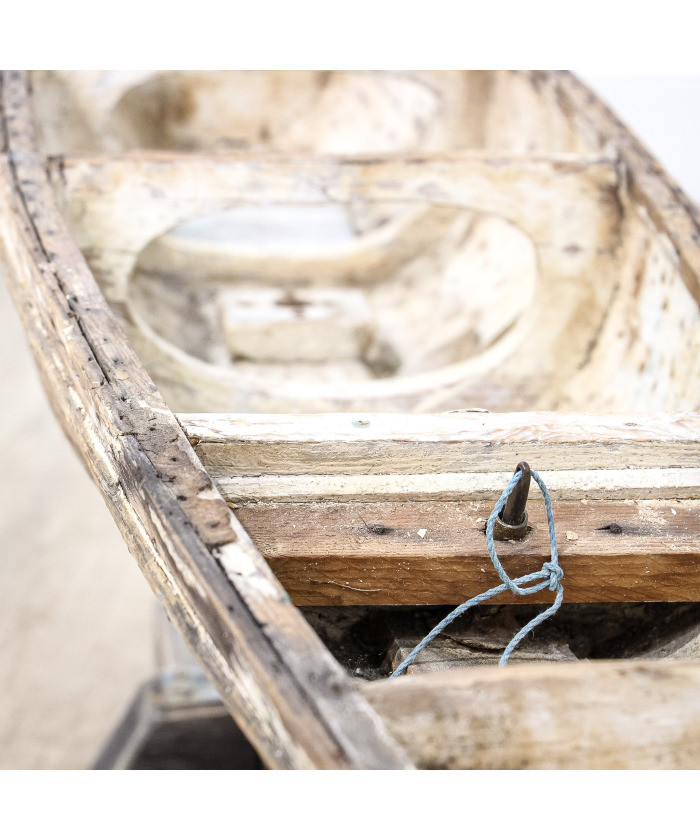 Decorative Wooden Pond Yacht Hull on Stand