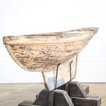 Decorative Wooden Pond Yacht Hull on Stand
