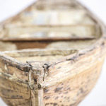 Decorative Wooden Pond Yacht Hull on Stand