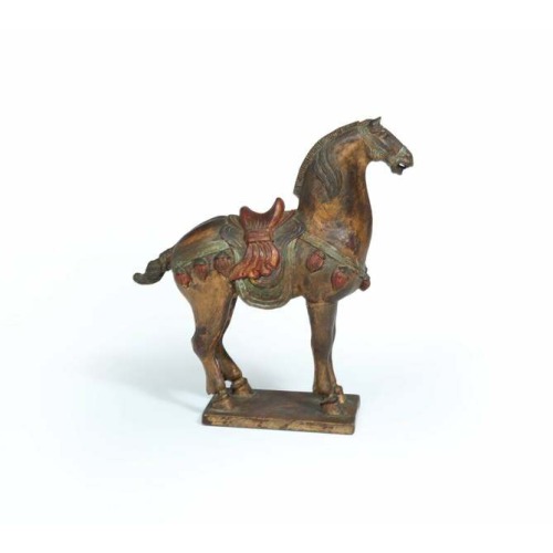 Early 20th Century Gilt Wooden Tang War Horse