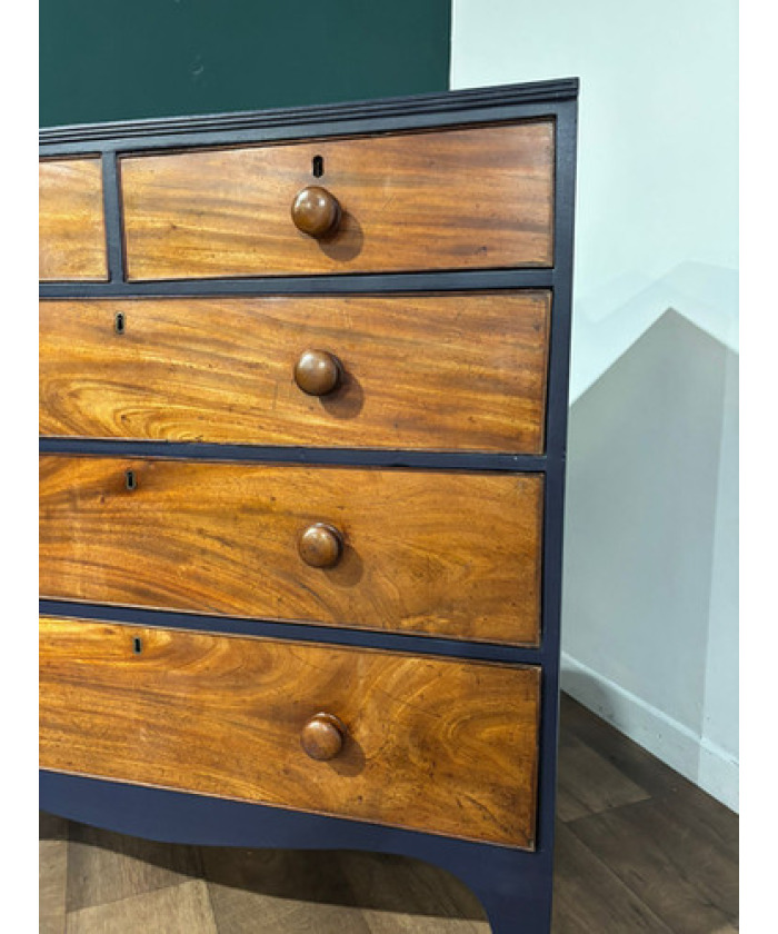 Edwardian Painted Five-Drawer Mahogany Chest of Drawers