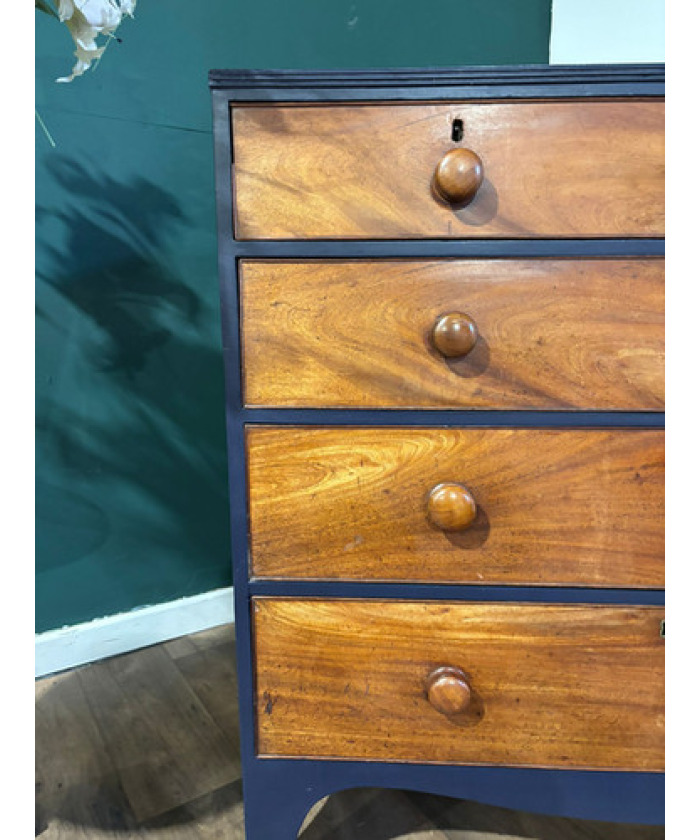 Edwardian Painted Five-Drawer Mahogany Chest of Drawers