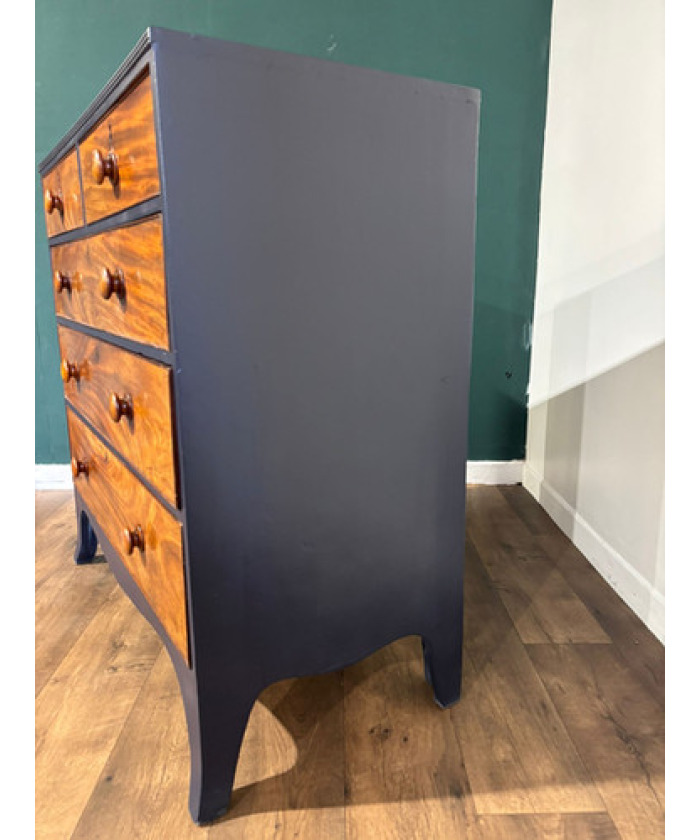 Edwardian Painted Five-Drawer Mahogany Chest of Drawers