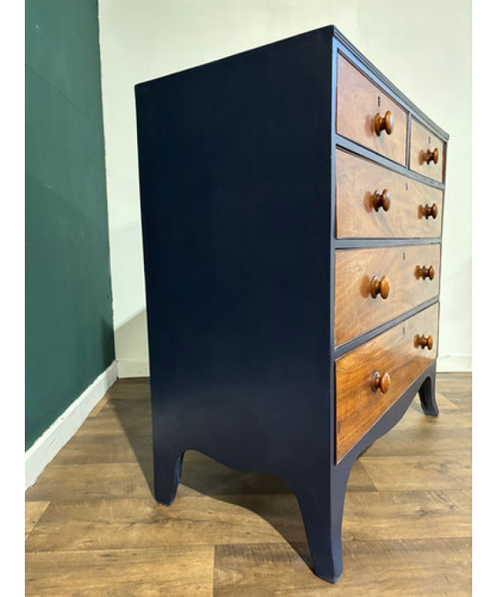 Edwardian Painted Five-Drawer Mahogany Chest of Drawers