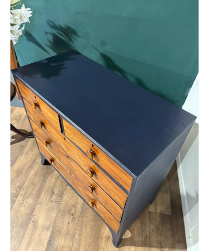 Edwardian Painted Five-Drawer Mahogany Chest of Drawers