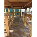 Exquisite Hand-Crafted Solid Pine Farmhouse Table with Six Heavy Beech Chairs