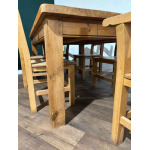 Exquisite Hand-Crafted Solid Pine Farmhouse Table with Six Heavy Beech Chairs