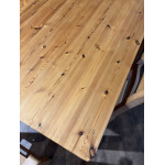Exquisite Hand-Crafted Solid Pine Farmhouse Table with Six Heavy Beech Chairs