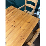 Exquisite Hand-Crafted Solid Pine Farmhouse Table with Six Heavy Beech Chairs