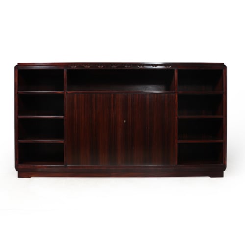French Art Deco Macassar Ebony Library Bookcase By Louis Majorelle