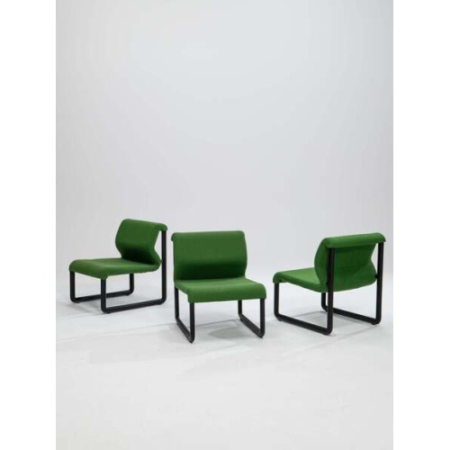 Set Of 3 Italian Lounge Chairs By Tecno, Italy, 1980s