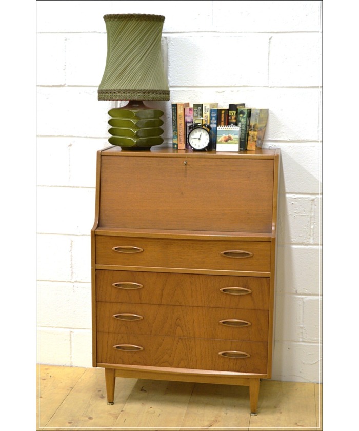Vintage bureau writing desk teak Jentique mid century danish design ...
