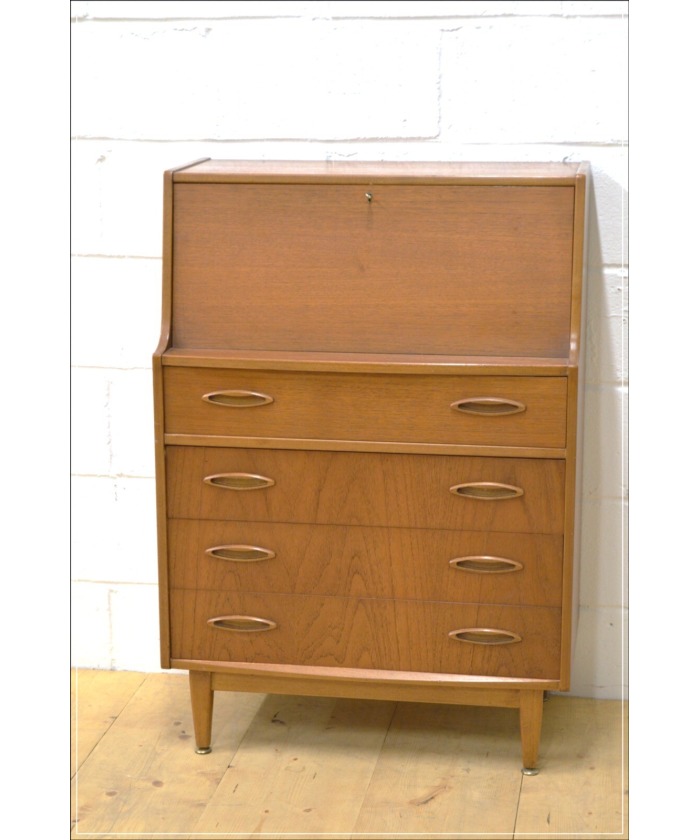 Vintage bureau writing desk teak Jentique mid century danish design ...