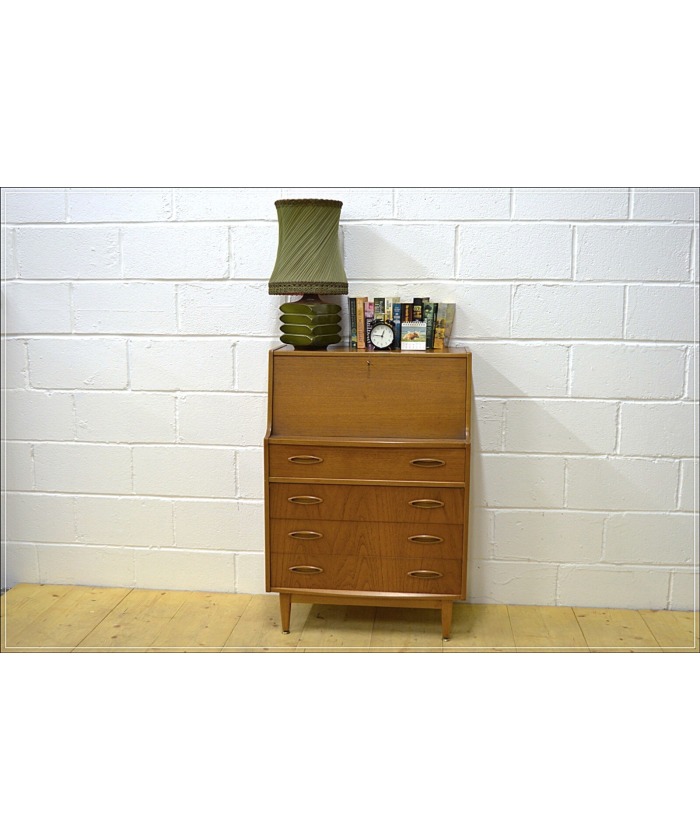 Vintage bureau writing desk teak Jentique mid century danish design ...