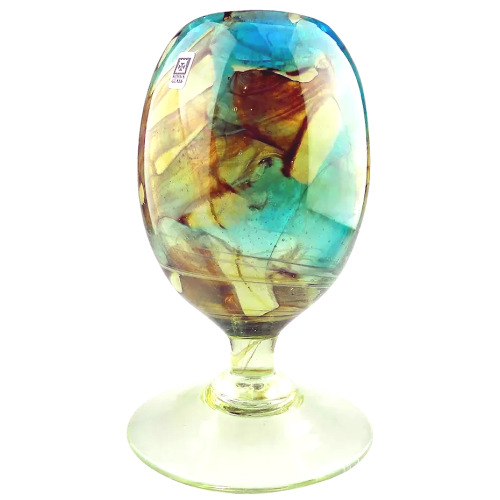 A mid-century modern signed Maltese Mdina art glass pedestal stemmed Vase C.1979
