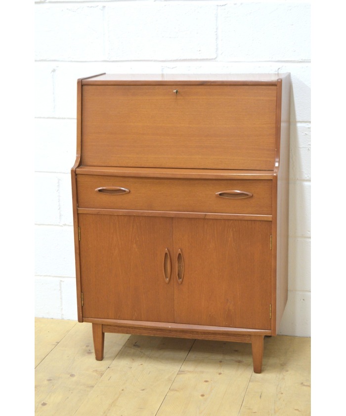 Vintage bureau writing desk teak Jentique danish design mid century ...